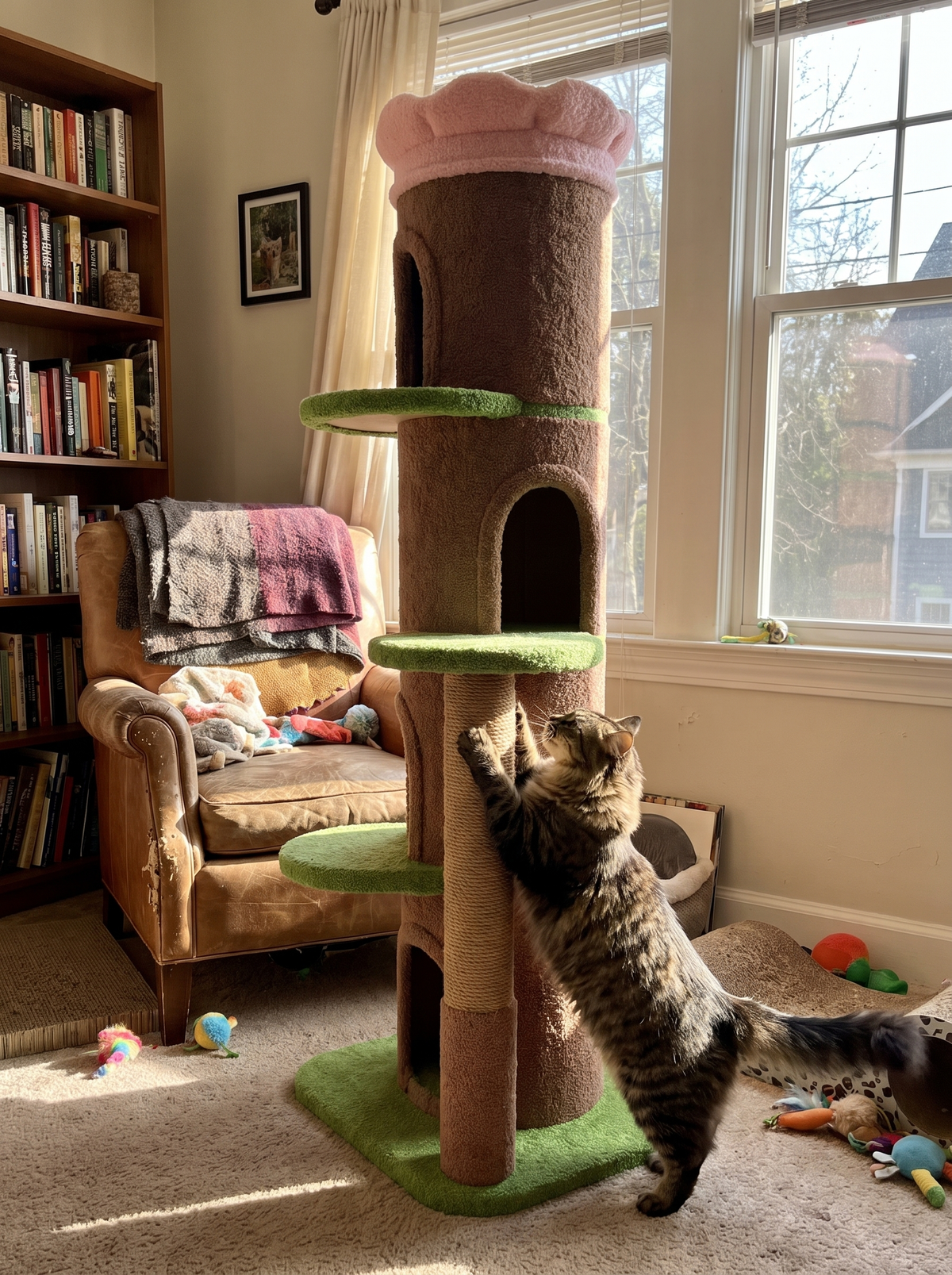 ElaPaw Large Cat Tree Tower 68in image with text 2
