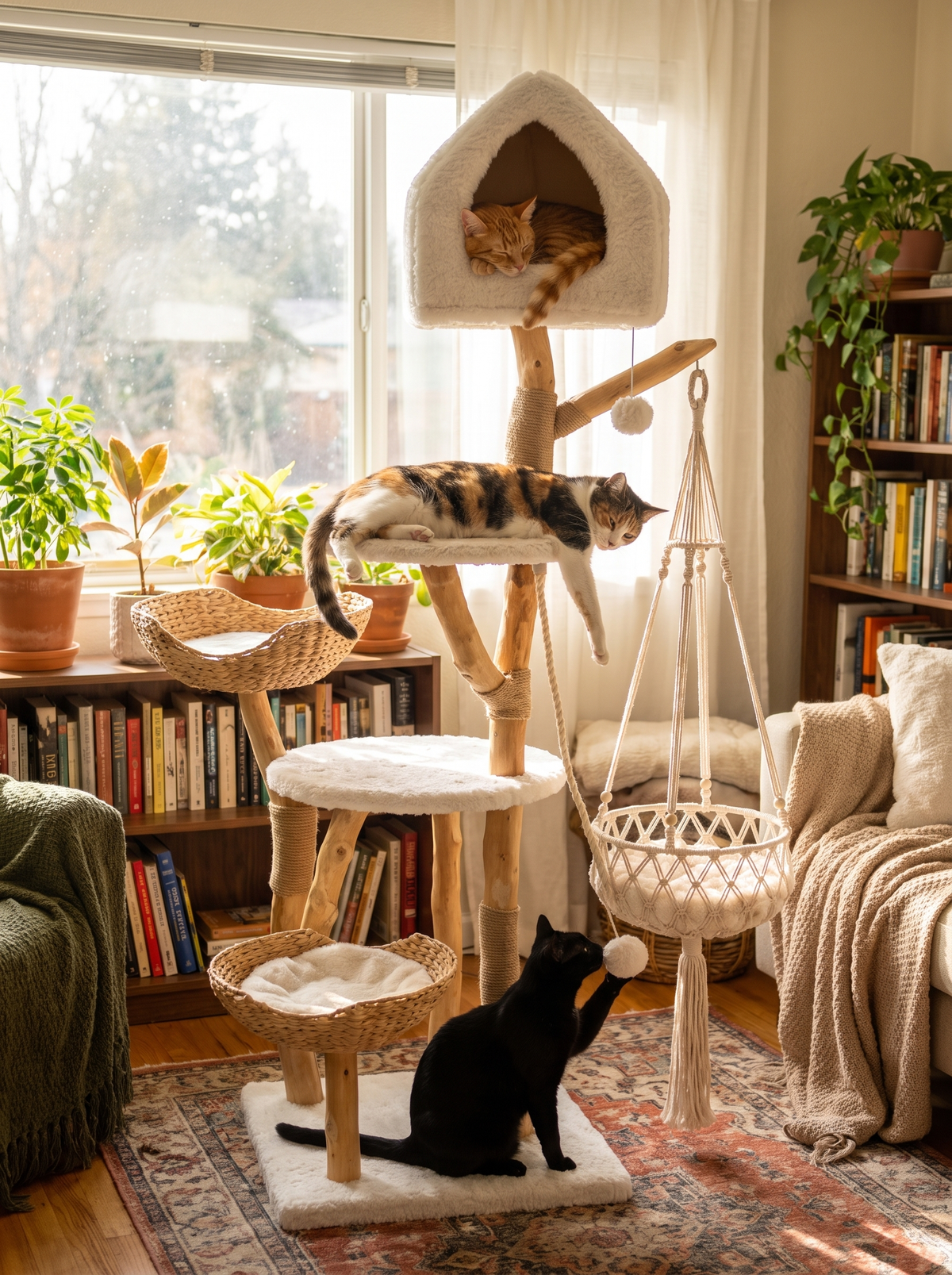 ElaPaw Modern Boho Cat Tree 71in image with text 2