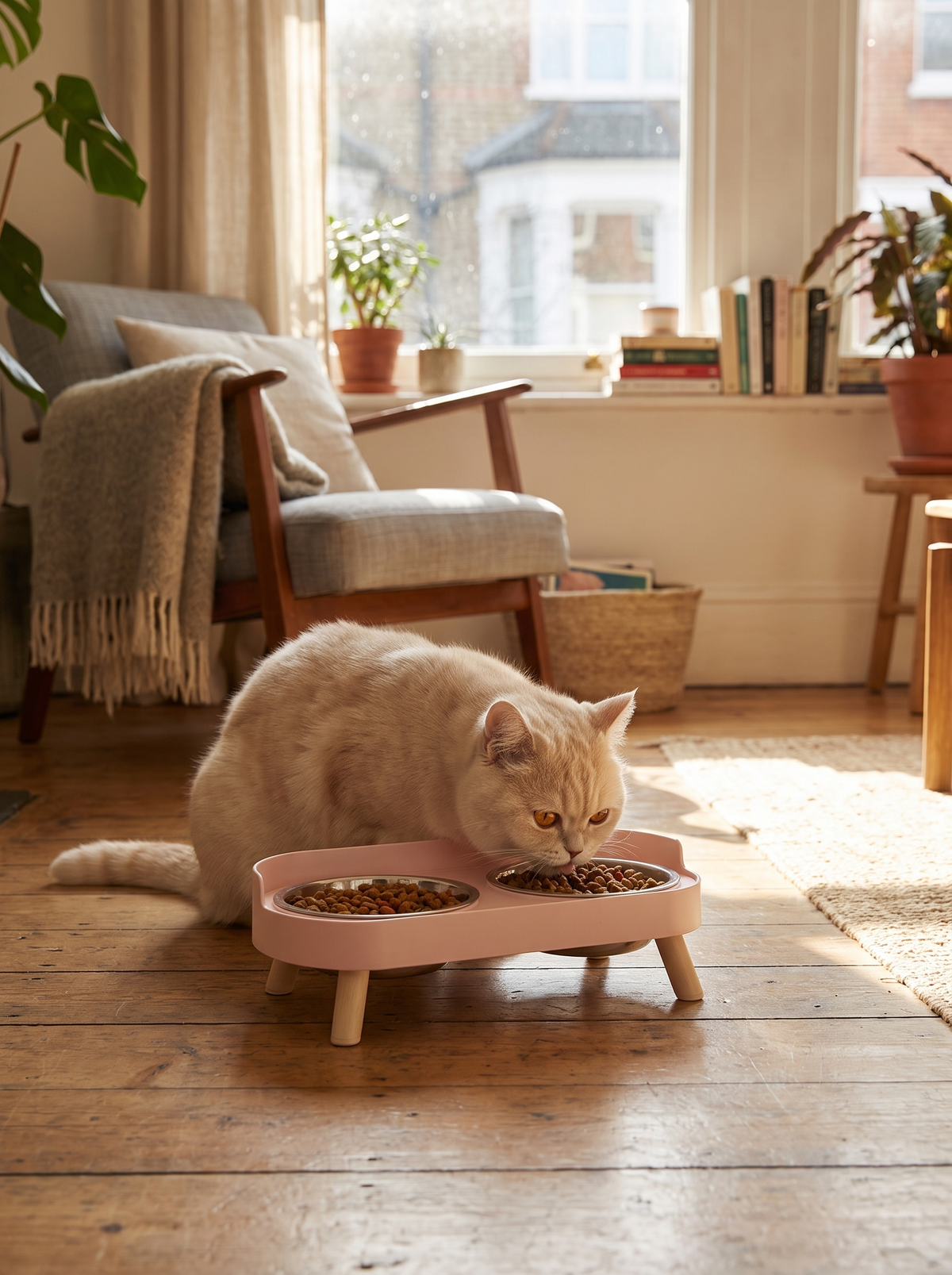 Elevated Dual-Bowl Feeding Station image with text 2
