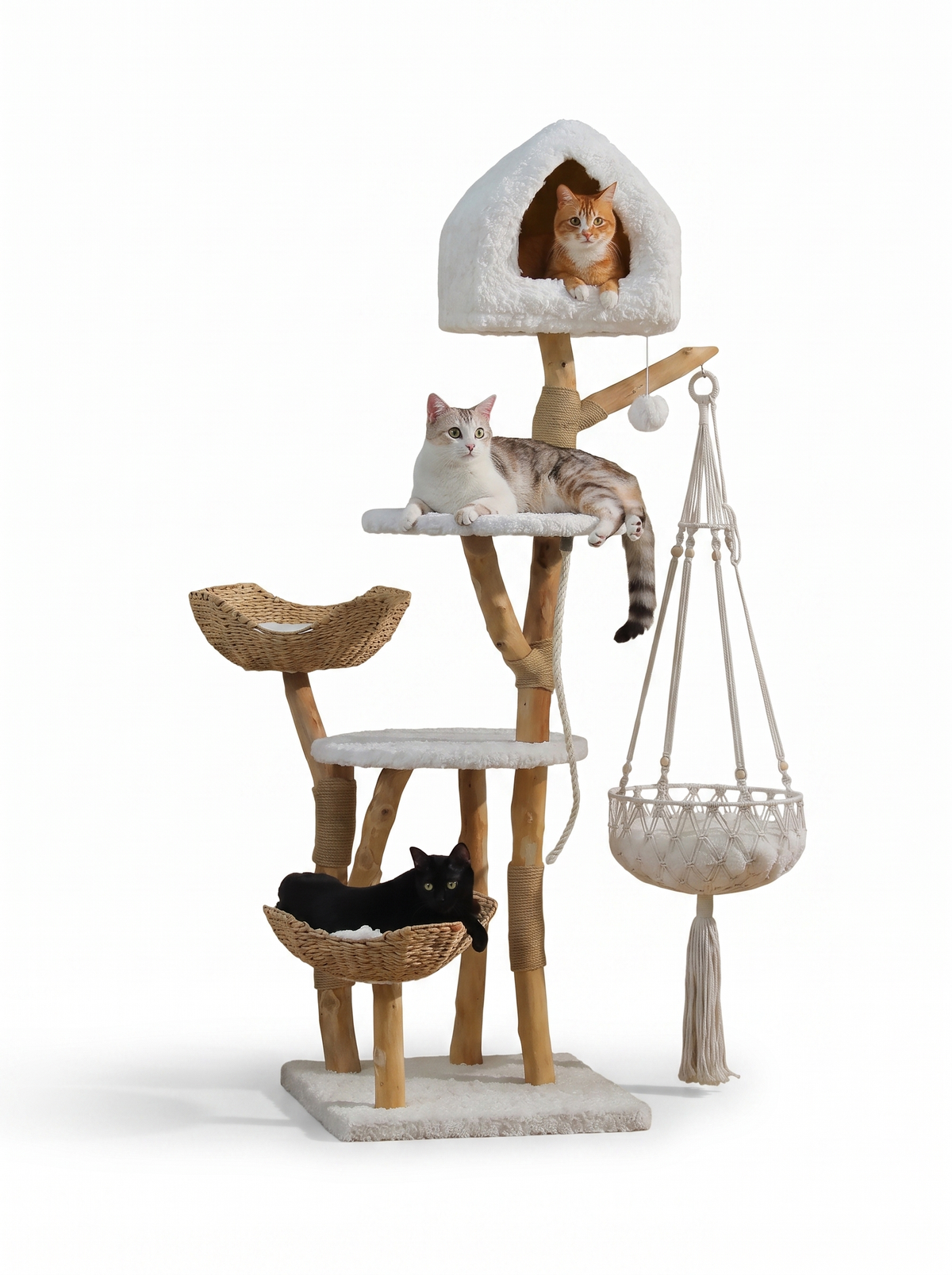 ElaPaw Modern Boho Cat Tree 71in image with text 3